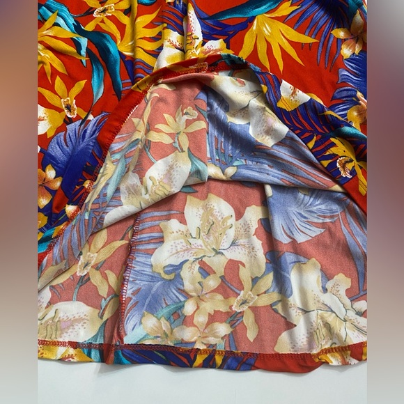 Bobbie Brooks Women’s Large Red Floral Hawaiian Skater A-line Dress Soft - Picture 10 of 11